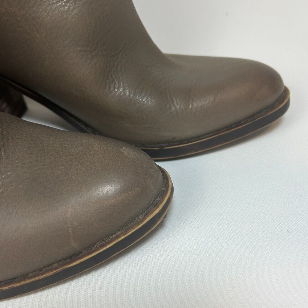 Lucky Brand Embrleigh Taupe Leather Mid Shaft Boots Booties Size 7.5 - Picture 4 of 13